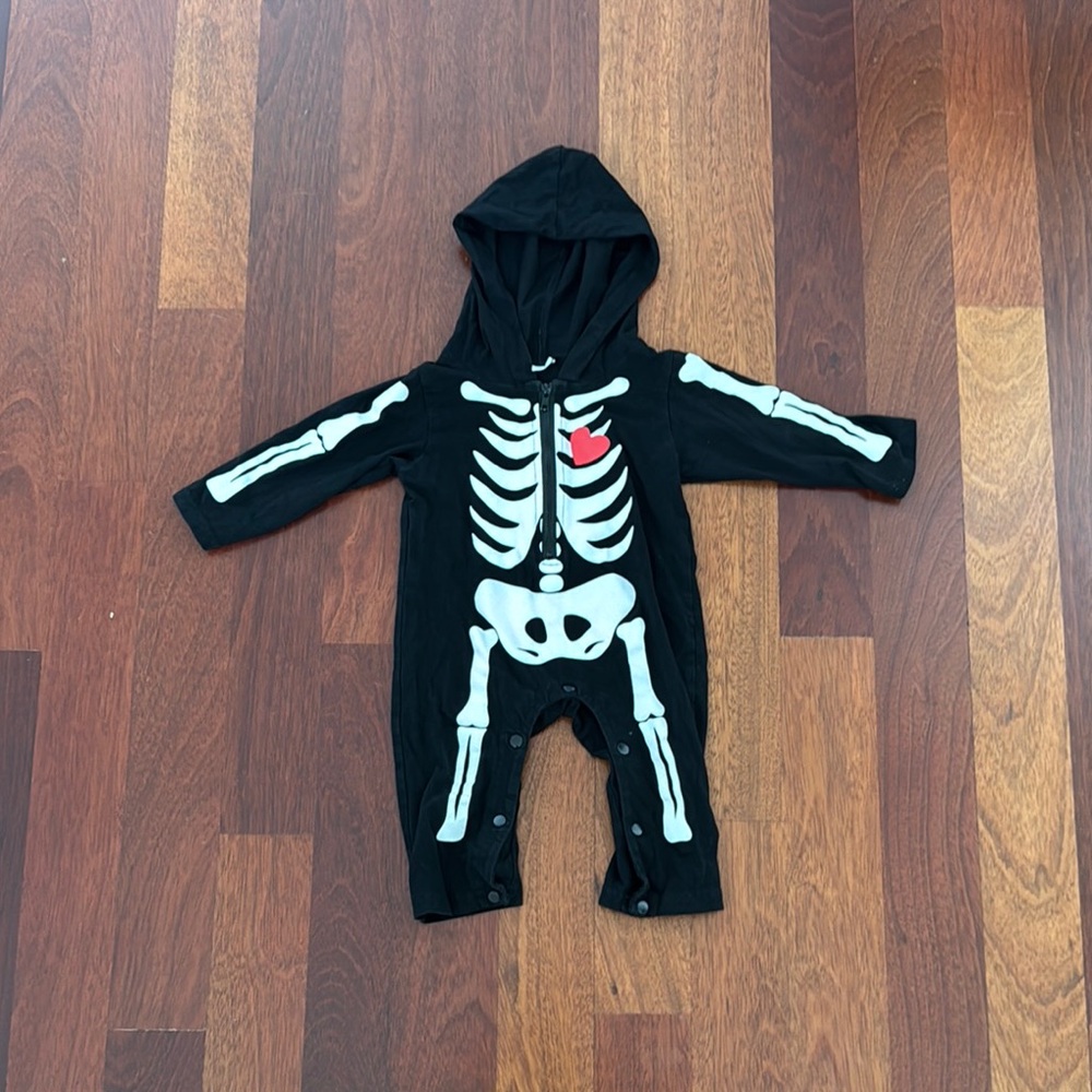 Black Skeleton Baby Onesie